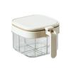 Multi-Compartment Spice Organizer with Spoon Clear Lid Stackable Seasoning Container for Salt Sugar Pepper BPA-Free Space-Saving Kitchen Storage for