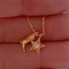 316 Stainless Steel Waterproof Denim Boots Pendant Necklace Cool Cowgirl Cowboy Boot Hat 18K Gold Plated Collar Necklaces Gifts