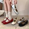 "Spring Cherry" Vintage Gypsy Star Riveted Ballet Single Shoes Women's Spring and Autumn Height Increase Shallow Mouth Mary Jane Shoes