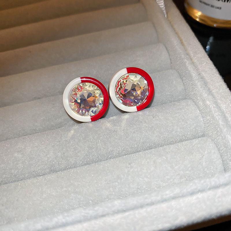 GemChic Women's Earrings Fashion Ear Stud Needle Embed Zircon Imitation Pearl Geometric Earrings Versatile Birthday Christmas Jewelry Gift