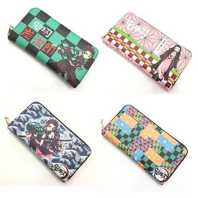 Japon dessin animé bandes dessinées Demon Slayer Porte-cartes long Porte-monnaie Pochette élégante 0011