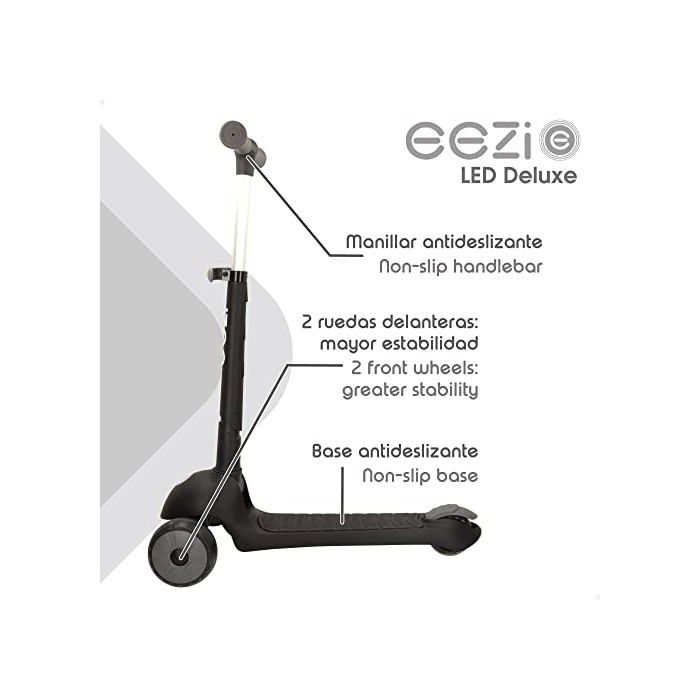 Trottinette enfant 3 roues - COLORBABY - Eezi 54134 - Pliable - Roues lumineuses - Poids max 20 kg - 61,5 x 30 x 78 cm