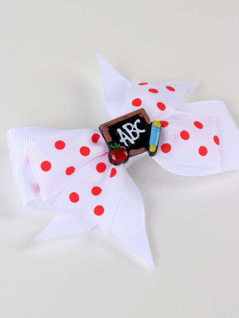 Back To School Hair Clips Pencil Apple Letter Hairpin for Girls Cute Bows Barrettes Handmade Hairgrips Children Hair Accessories