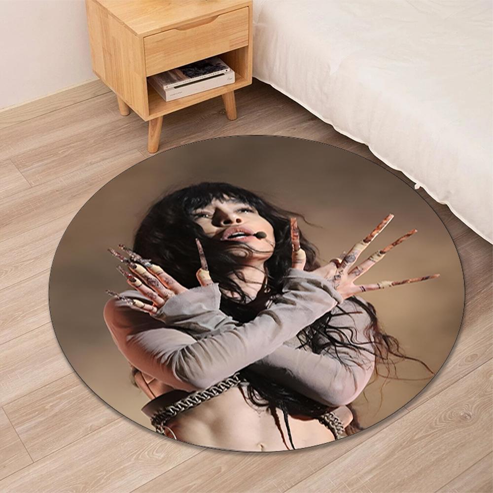 Loreen Printed Round Rug Carpet Chair Rug Area Rug Entryway Doormats,for Office Chair Living Room Bedroom Kitchen Room.