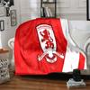 Football Club Middlesbrough Flannel Blanket, Soft Polyester, Modern Design, All-Season for Camping, Travel, Gifts for Holidays or Birthdays