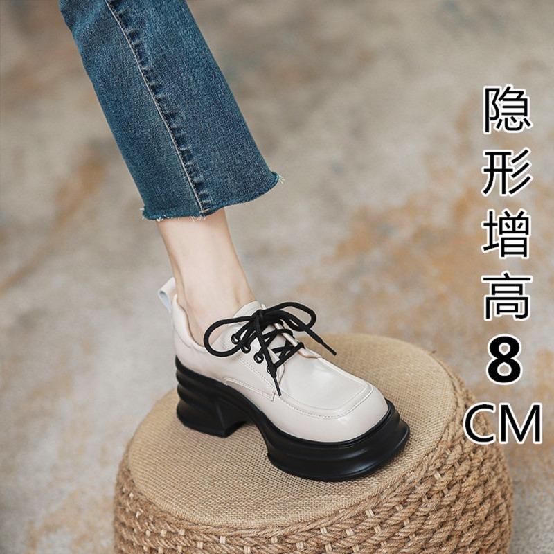 Summer new women's 8 inner height-increasing thick-soled muffin strap-on soft-soled non-slip small leather shoes
