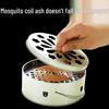 Stainless Steel Mosquito Coil Holder with Lid, Anti-Burn Design, and Ash Catcher for Outdoor Use