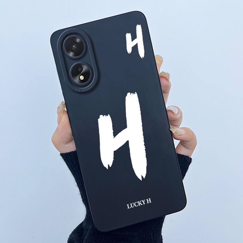 Case For Oppo A18 A38 A58 A78 4G Cover Camera Protection Cute Letter Liquid Silicone Soft Back Covers For Oppo A 38 A 18 Housing