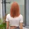ALAN EATON Short Straight Wig Orange Wig Good Quality Synthetic Wigs for Women Party Natural High Temperature Women's Full Hair Wigs