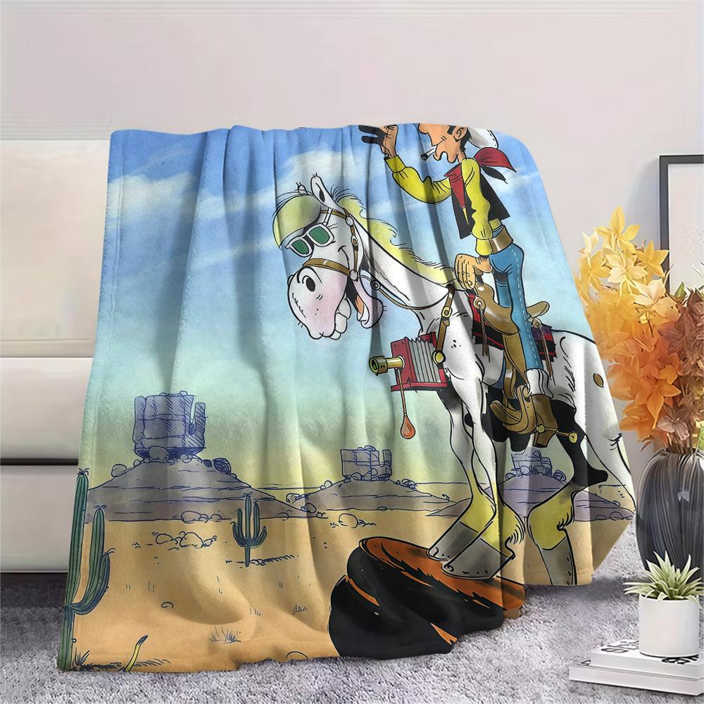 Lucky Luke2 Flannel Blanket, High Quality Comfortable for All Seasons, Home Decor, Warmth and Comfort