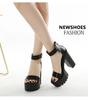 2025 New Summer Shoes Women White Open Toe Button Belt Thick Heel Wedges Platform Shoes Fashionable Casual Sandals Female