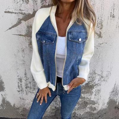Summer and Winter Denim Patchwork Jacket Fashionable Outerwear for Women