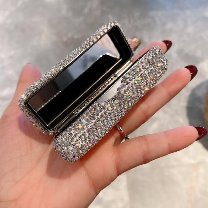 

Fashion Lipstick Bag Creative Bucket Shaped Lip Gloss Storage Bag Cute Exquisite Lipstick Protective Cover With Mirror Women
