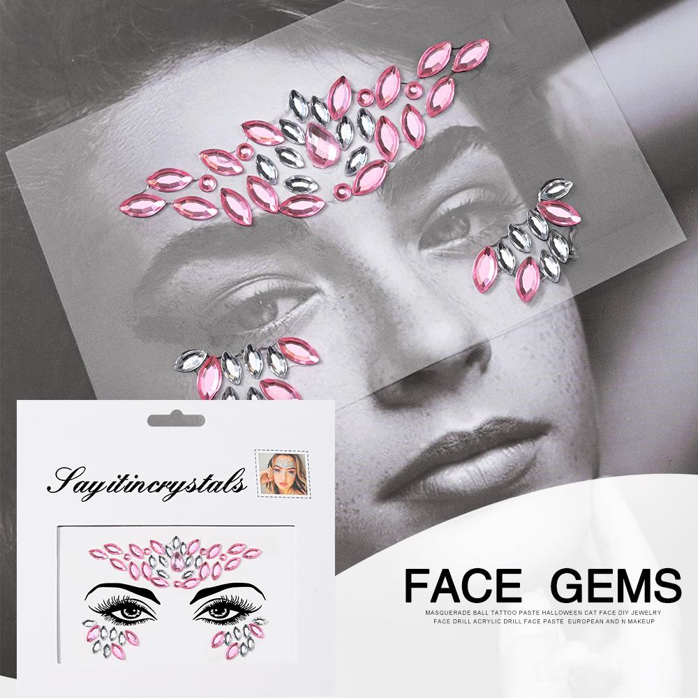 Eco-Friendly Masquerade Acrylic Face Diamond Stickers