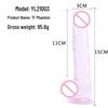 Jiuxi Realistic Clear TPE Dildo - Soft, Transparent Adult Toy for Women