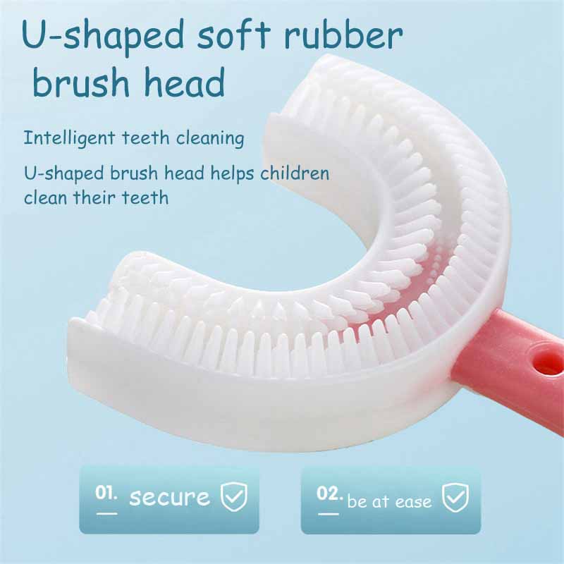 U Shaped Toothbrush Silicone Brush Head Accessories Kids Soft Cleaning Oral Teeth Cleaning Bathroom