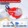 New Creative 6 IN 1 Aircraft Stationery Toy Detachable Office Desk Decor Starting School Onboarding Birthday Christmas Gift