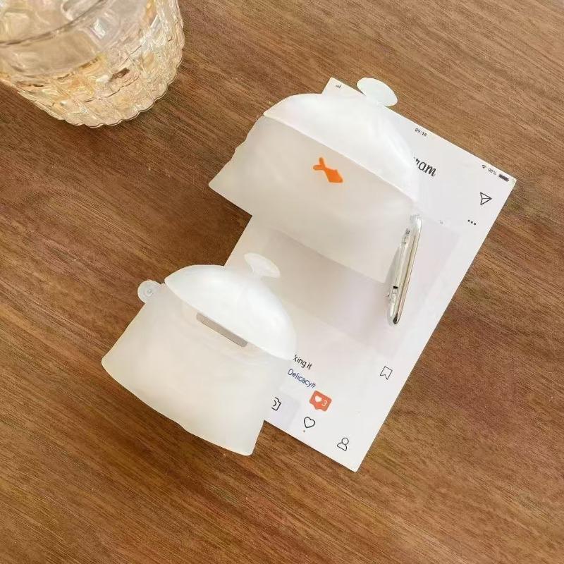 Cartoon Stereoscopic Creative Fun White Goldfish Bag Silicone Headphone Cover For Apple AirPods1/2 Pro/Pro2 3 4 Soft Case