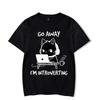 Go Away I’m Introverting Graphic T Shirts Funny Cat Gamer Gaming Tshirt Tops Fashion Harajuku T-shirts WoBrand T-shirt