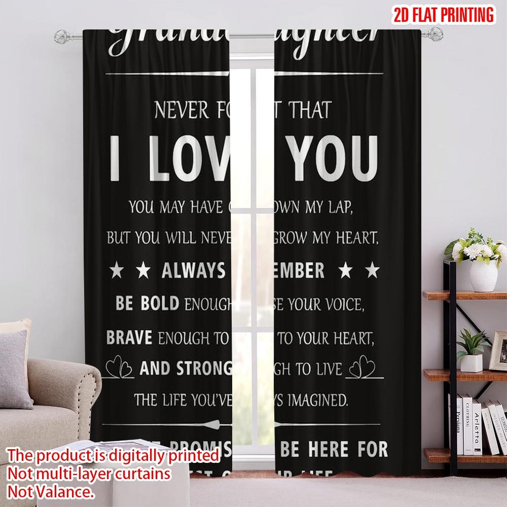 

2pcs,2D plane printing Curtains Roller Blinds Granddaughters Love Polyester Fabric (without rod) Versatile All Use for Bedroom, 52.50 × 116.00 cm 2 pcs