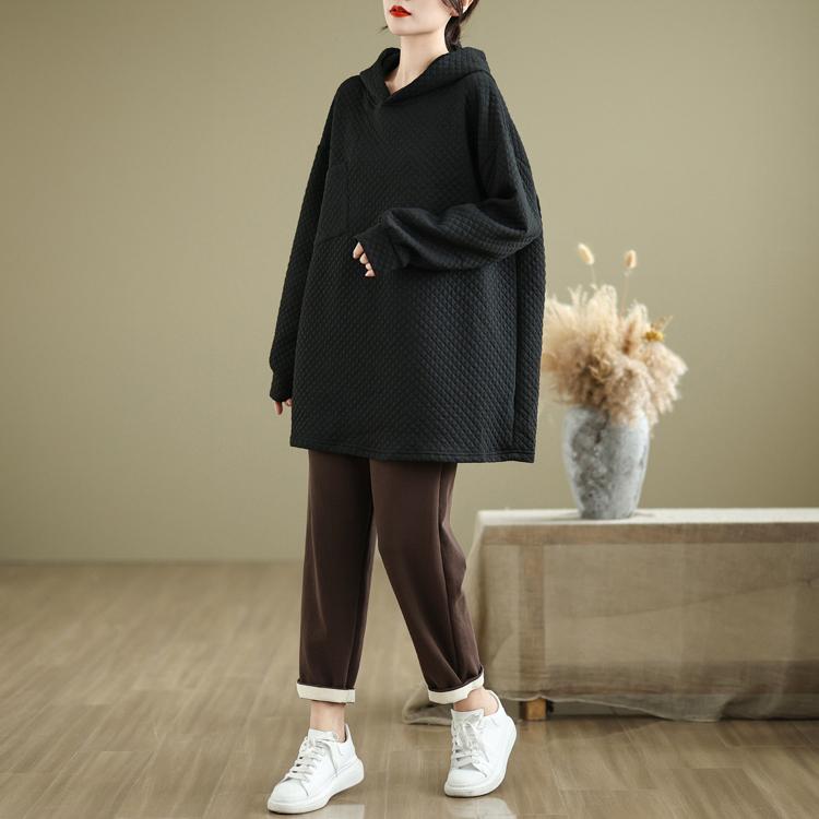 Dimanaf 2024 Otoño Vintage Jerseys Tops Mujeres Ropa a cuadros Sudaderas con capucha Sudaderas de gran tamaño Sueltas Casuales