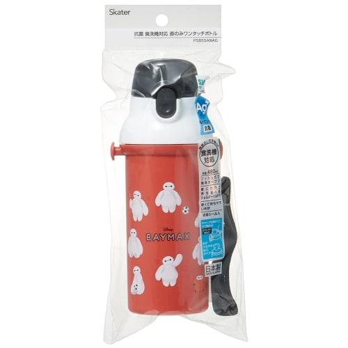 Skater Children's Plastic Water Bottle, 480ml, Antibacterial, Disney Baymax Design, Made in Japan, PSB5SANAG-A