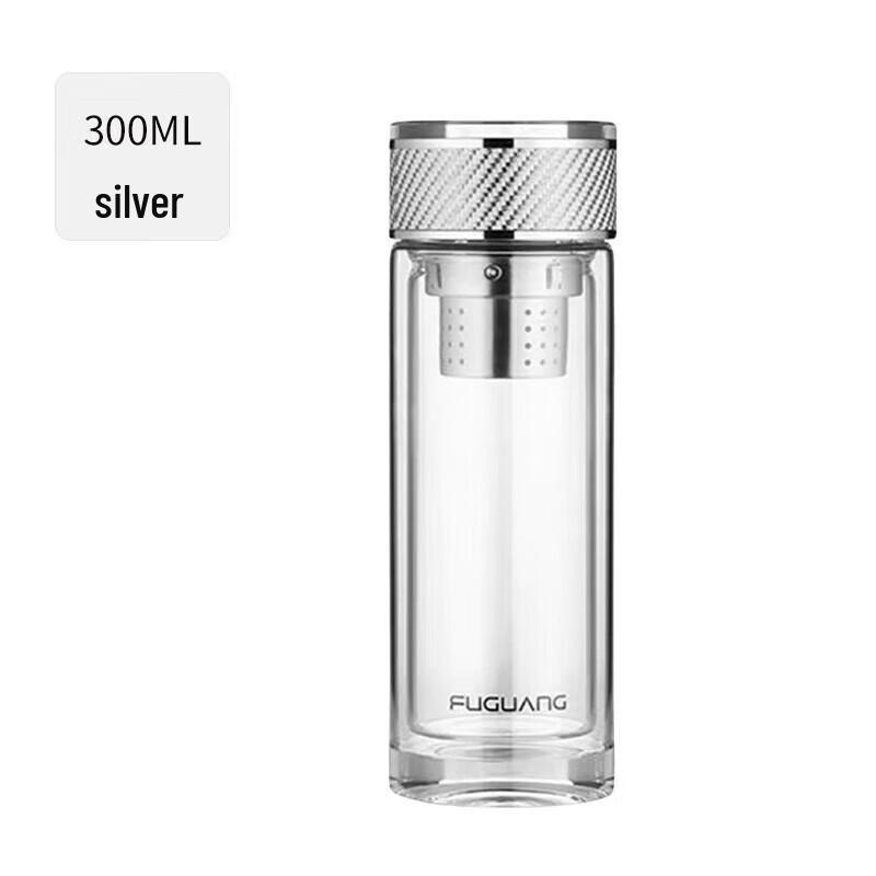 FUGUANG Elegant Double-Wall Glass Tea Cup with Infuser