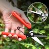 Stainless Steel Pruning Shears - Sharp Garden Scissors for Flower, Plant & Bonsai Trimming, Red Non-Slip Handle Gardening Tool