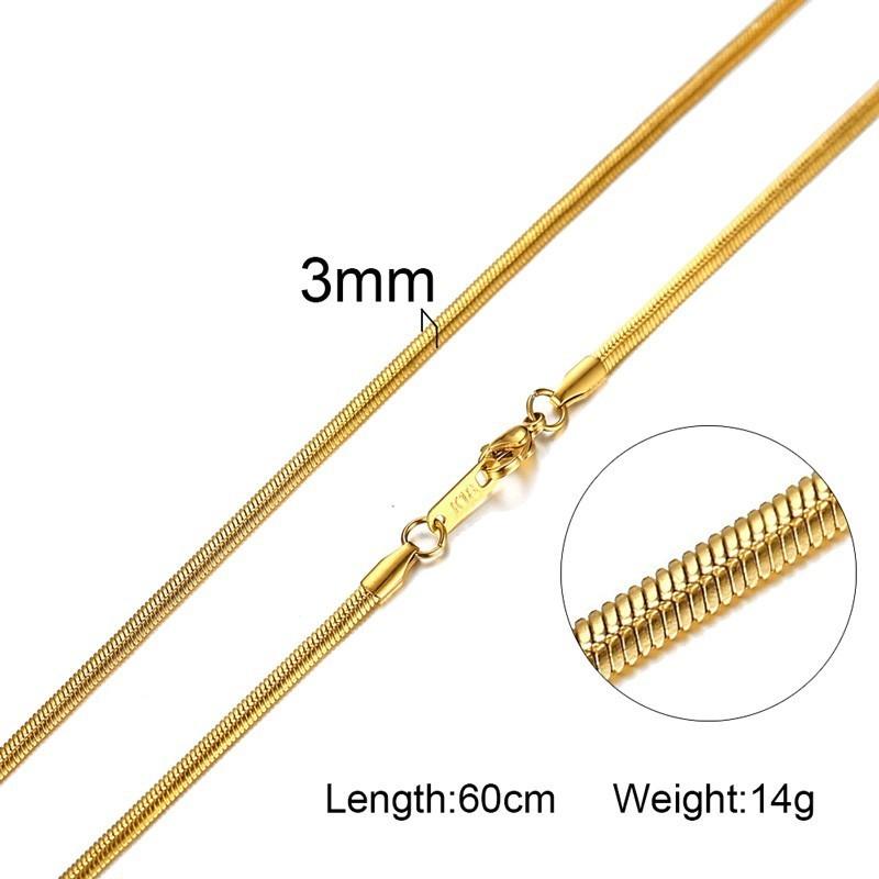 Damen Herren Ketten Halsketten Edelstahl Flache Schlangenglied Gliederketten 24" Breite 3mm 4mm 6mm