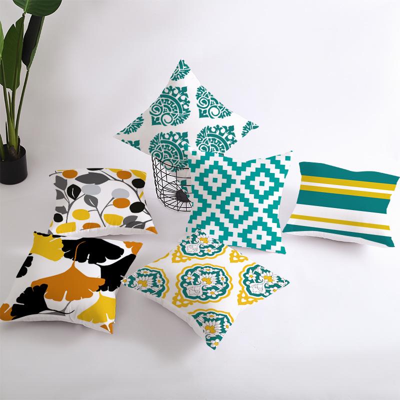 Geometryczny Nadruk Cyfrowy Poszewka na Poduszkę Skórka Brzoskwiniowa Nowoczesny Prosty Styl Poszewka na Poduszkę na Sofę Pokrowiec na Poduszkę Samochodową Dekoracja