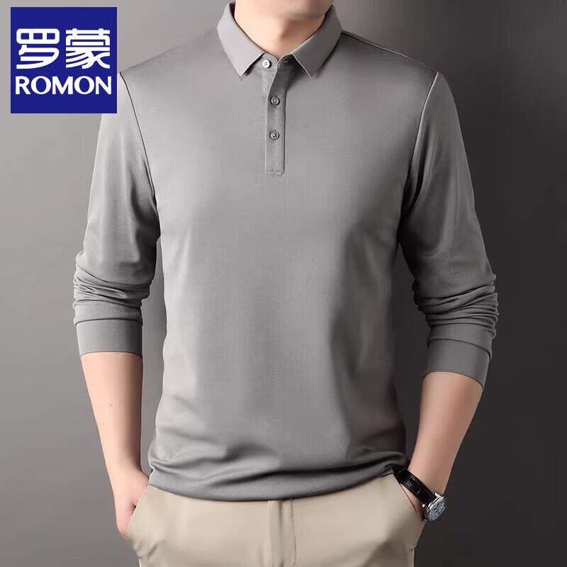 ROMON Men's 2026 Spring Long Sleeve Polo T-Shirt