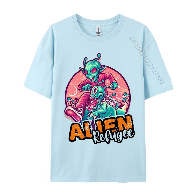 Design Tshirts Alien Refugee Tshirts Natural Cotton Unisex Tops Shirts Fashionable Tops Shirts Top Quality