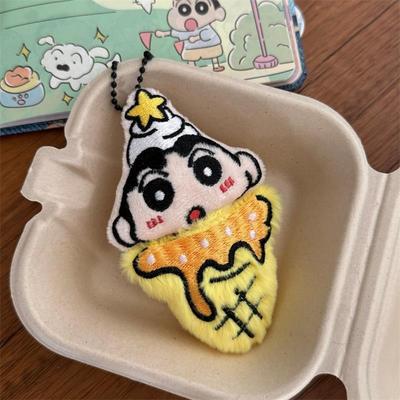 2 Peças Boneca de Pelúcia Fofa Crayon Shin-Chan Brinquedo Pingente Chaveiro Ornamento para Pendurar na Bolsa Amuleto para Mochila Chaveiro Presente de Aniversário/Natal para Menina