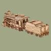 3D wooden DIY small train three-dimensional puzzle adult unzipping assembled holiday gift decoration model
