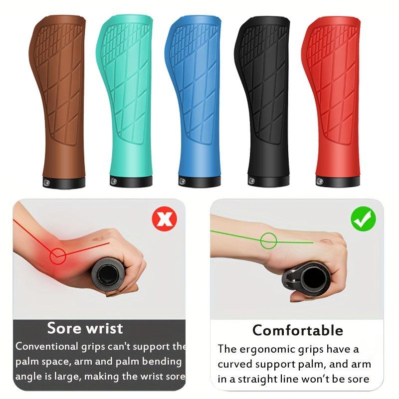 1 Pair Bicycle Handlebar Grip Shock Ergonomic Lockable MTB Mountain Bike Grips Cycling Accessories Bicycle Parts