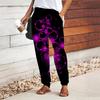 Women Bubble Printing Pants Lace Up Elastic Waist Loose  Trousers Casual Long Pants Trousers with Pockets