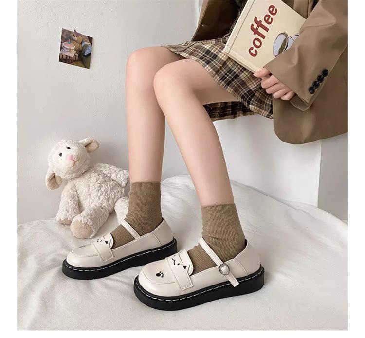 2024 Women's British-Style Thick-Soled Leather Loafers: Summer Slip-On with Buckle in Japanese College Style