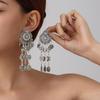 Bohemian Ethnic Tassel Metal Dangle Earrings - Fashion Exotic Ear Jewelry