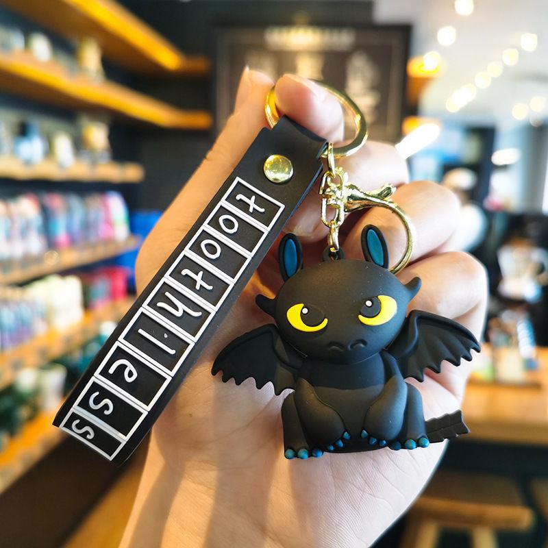 Toothless Dragon Keychain Silicone Pendant With Smile Design For Couples Gift And Accessories