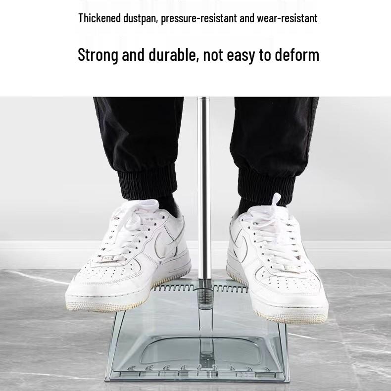 Clear Broom & Thick Dustpan Set: Household Soft Bristle Sweep Tool