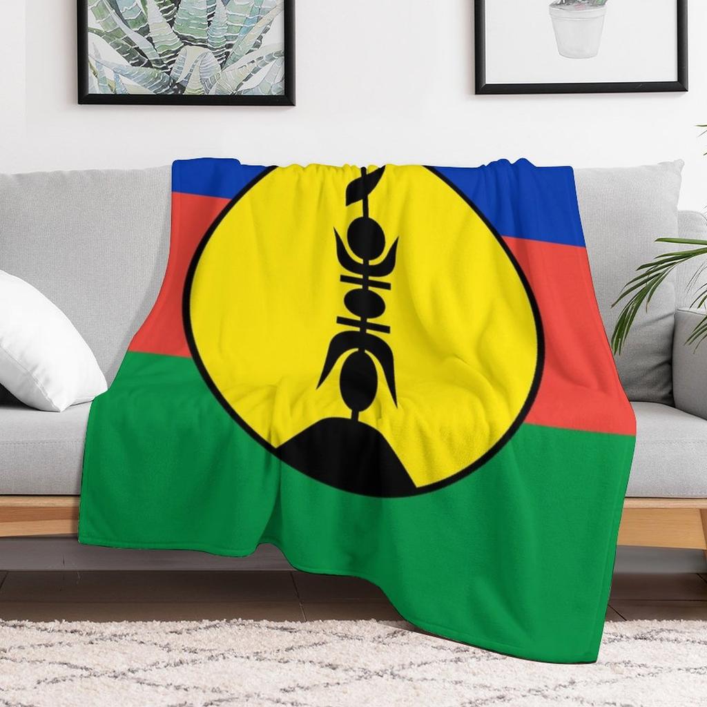Flag of New Caledonia Throw Blanket Soft Warm Blanket Gift for Grandparents