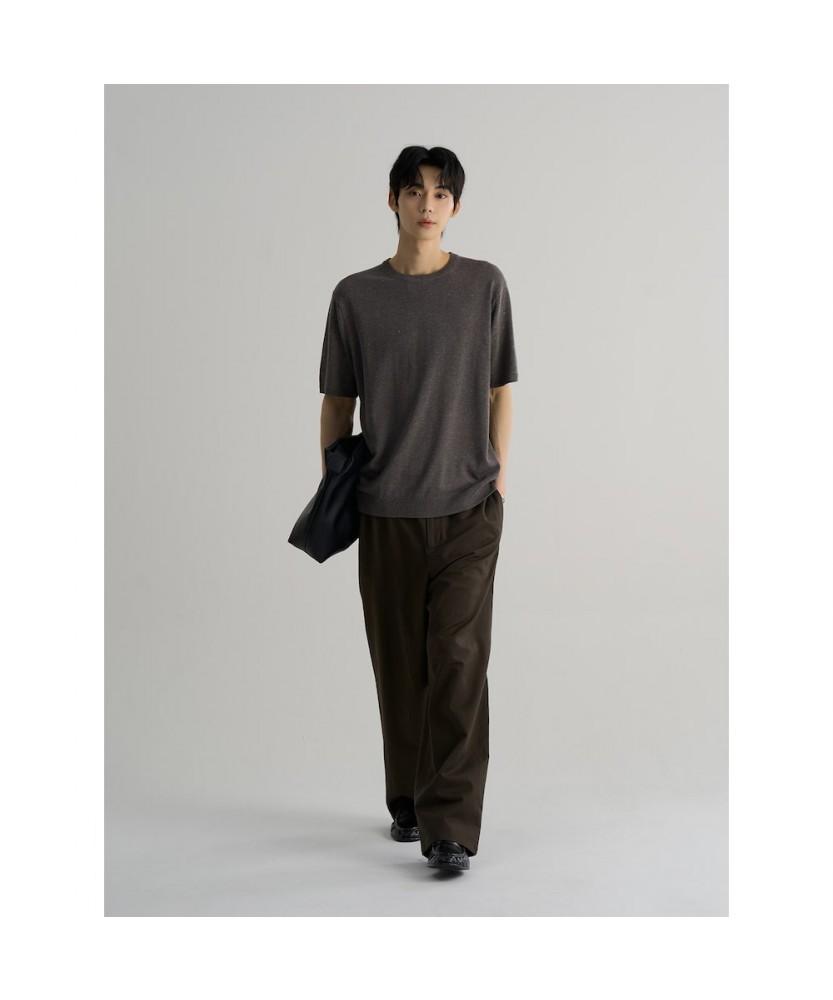 8seconds Linen Blend Short Sleeve Round Knit Gray