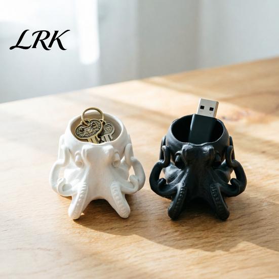 Unique Office Desk Storage 3D Printed Octopus Organizer, Dark Aesthetic Sculpture, Cute Modern Artistic Cup Tentacle Container, Birthday Gift, Vanity