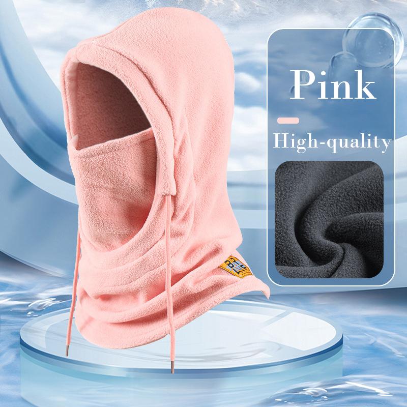 Balaclava d'hiver Capuche en tricot Unisexe Masque chaud coupe-vent avec cordon de serrage Casque de moto pour le ski et le froid Bonnet chaud en tricot