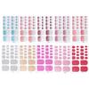 22tips/Sheet Glitter Toe Nail Stickers Toe Nails Art Decals Manicure Full Cover Removable Adhesive DIY Nail Patch Decoration