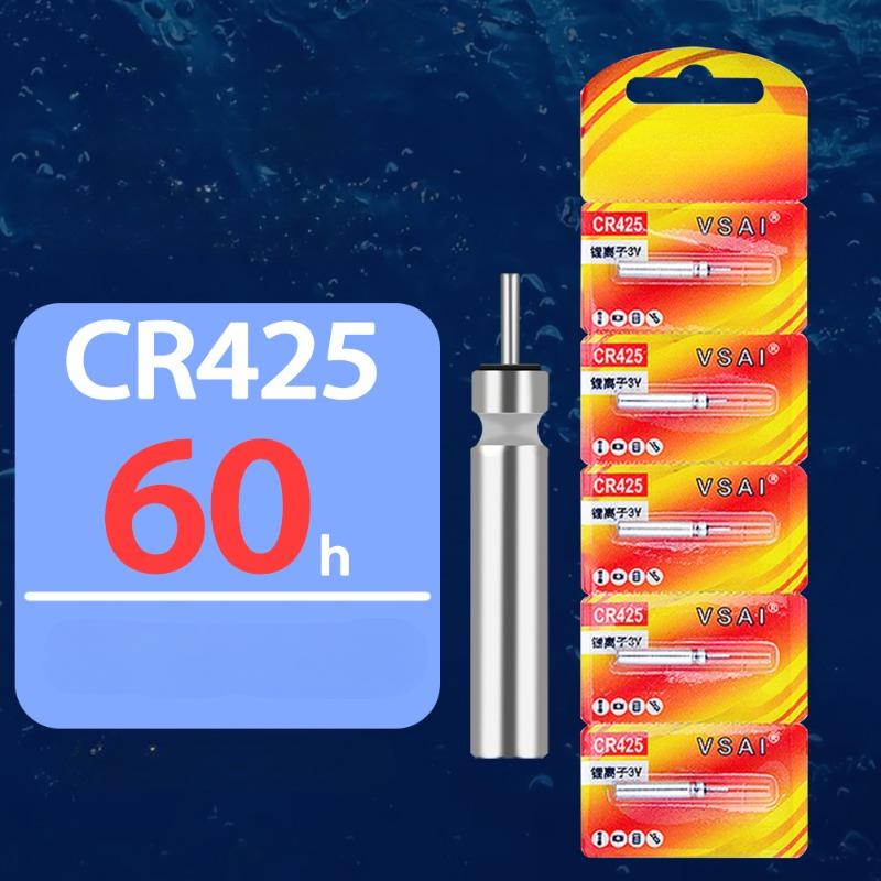 5 st/set CR425 elektroniskt flytande lysande flytande batteri, flytande nattfiske vatten skugglöst flytande fisk flytande batteri stort