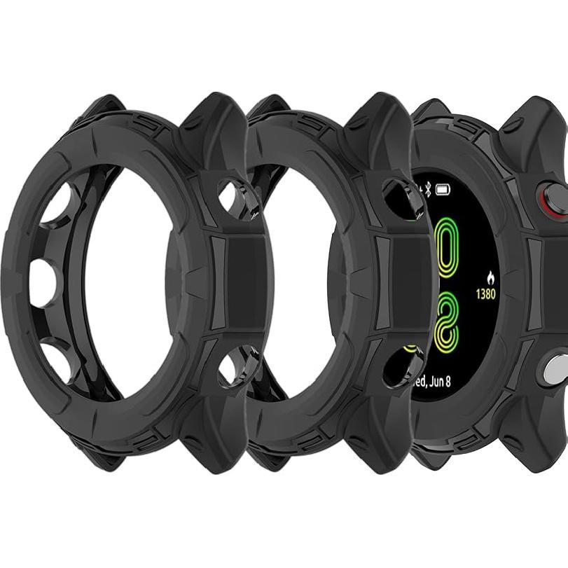 

Совместим с чехлом Garmin Forerunner 255 Мягкий противоцарапающий бампер ТПУ Ударопрочный безель Защитный чехол-протектор для Garmin Forerunner 255 Black&Black