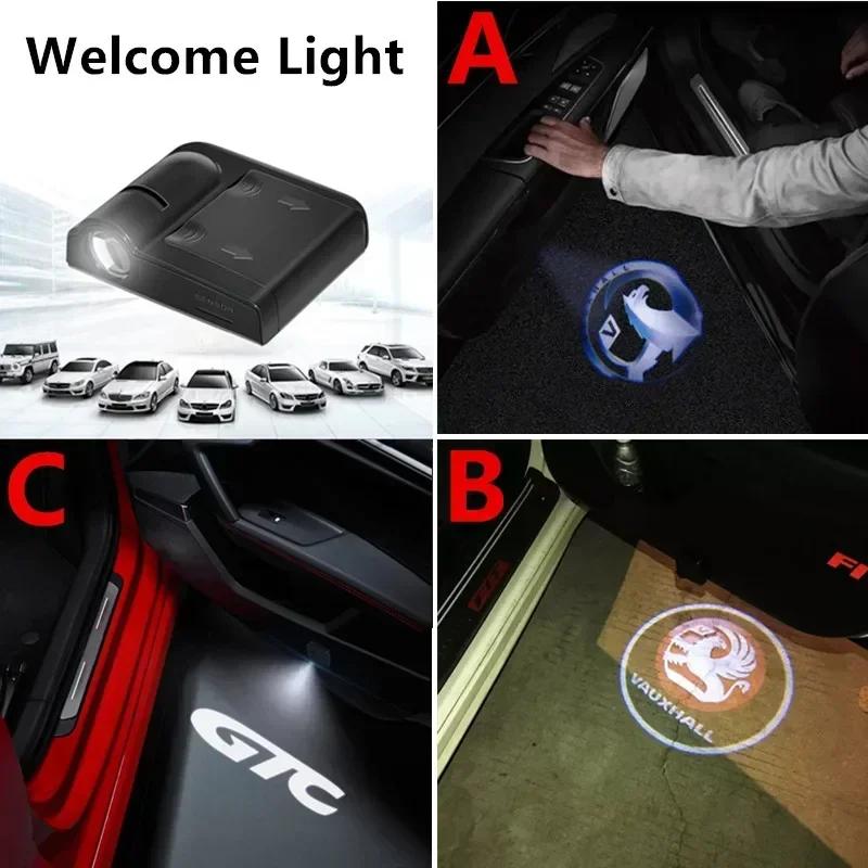2PCS GTC Car Door Welcome Light Laser Projector Logo Wireless Sensing For Vauxhall Opel OPC Line Corsa Astra Vectra Crossland