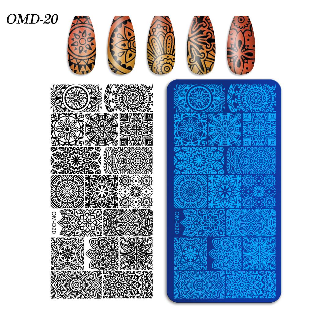 Nail Art Transfer Steel Plate, Rectangular Printing Oil Transfer Printing Steel Plate Blue Film Painted Board Omd Series