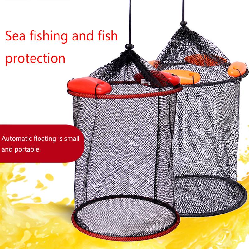 Foldable Fish Cage Woven Fish Basket Network Trap Cage Tackle Portable Mesh Crab Fishing Net Crayfish Lobster Shrimp Trap